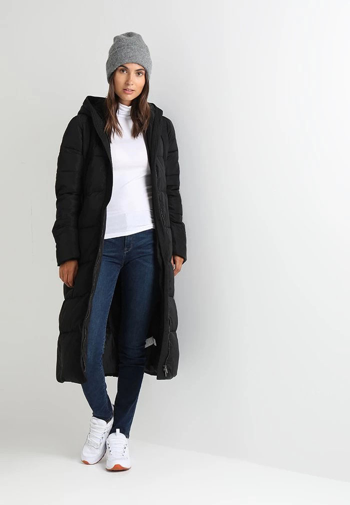 Manteau ANNA FIELD Anna Field Long Coat With Hood Noir Femme | BUJ-2826181